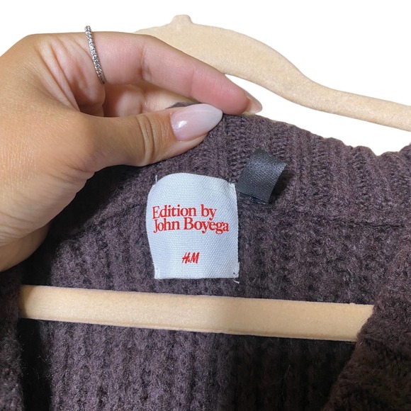 H&M x John Boyega knit wool-blend sweater vest brown sz Large - Picture 6 of 6